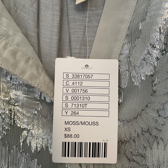 NWT Anthropologie Metallic Starshine Henley Top - Picture 4 of 7